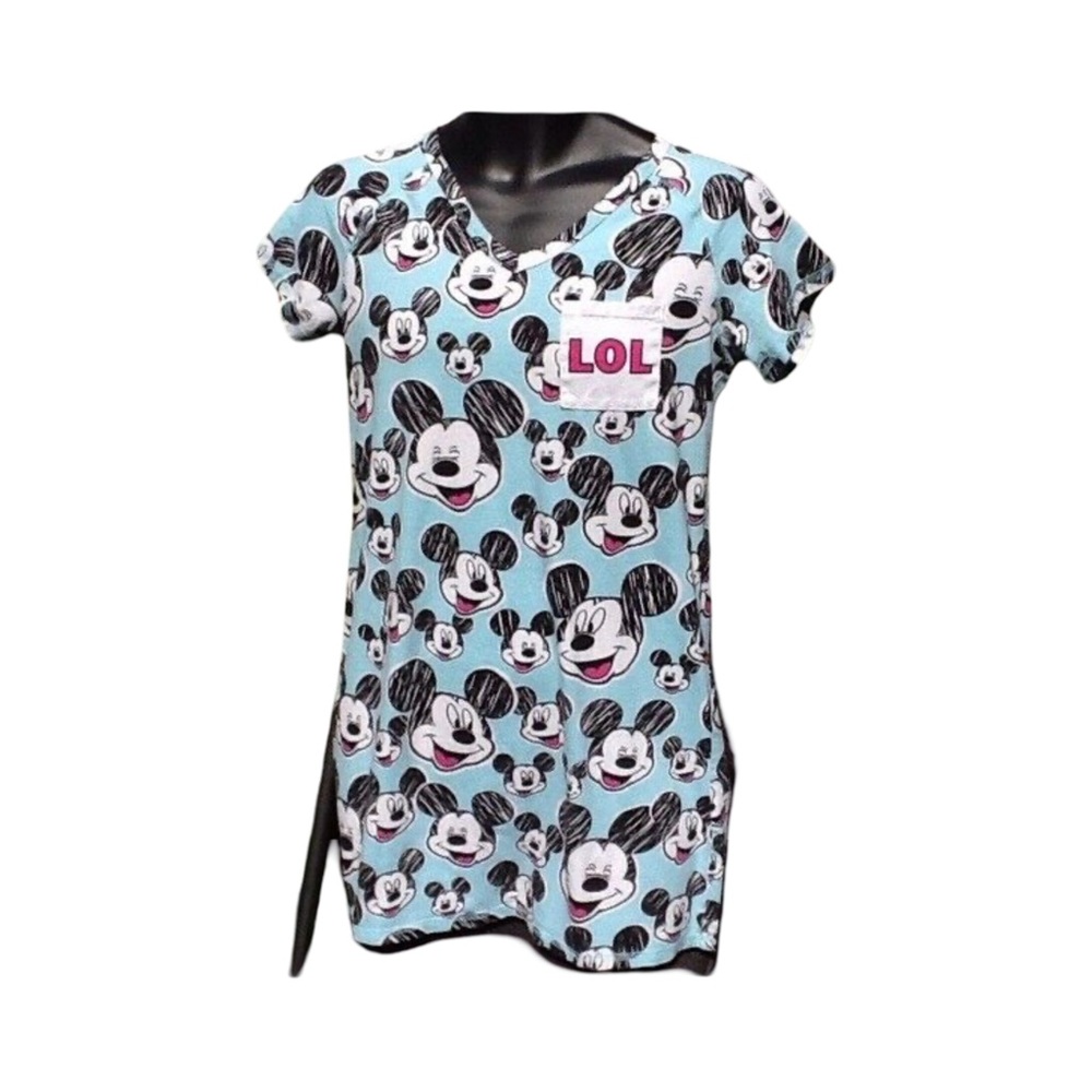 Women’s Disney Blue Mickey Mouse LOL Pajama Nightgown size L